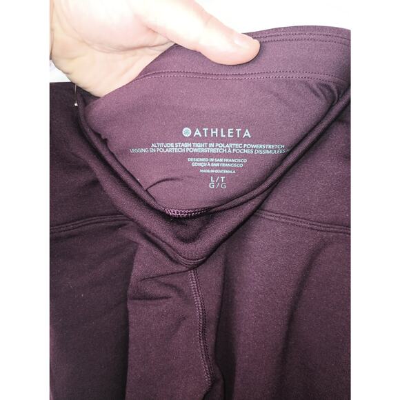 Athleta Altitude Stash Tight in Polartec Powerstretch Pants Women Large Purple - Picture 2 of 3